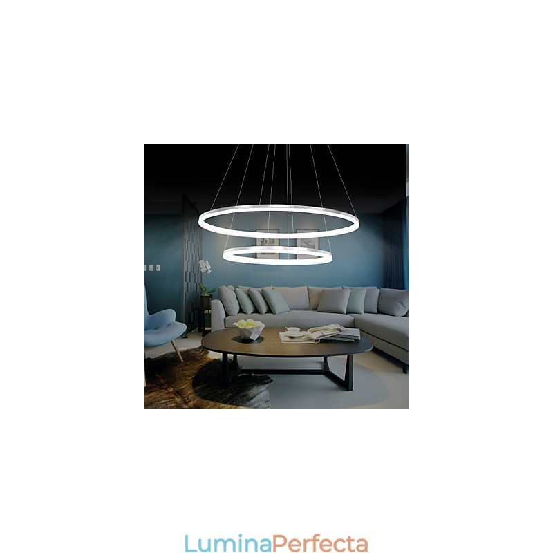 Lampă suspendată cu design modern 4Acrilic de înaltă calitate, cu inel dublu