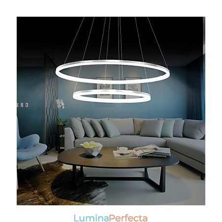 Lampă suspendată cu design modern 4Acrilic de înaltă calitate, cu inel dublu Lampă suspendată cu design modern 4Acrilic de înaltă calitate, cu inel dublu