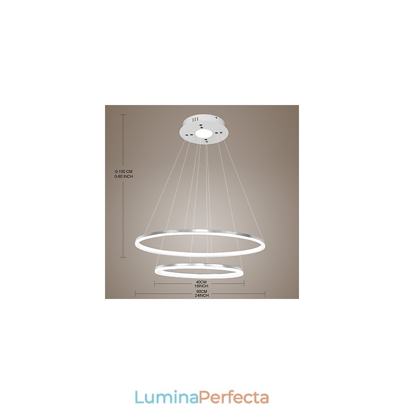 Lampă suspendată cu design modern 4Acrilic de înaltă calitate, cu inel dublu