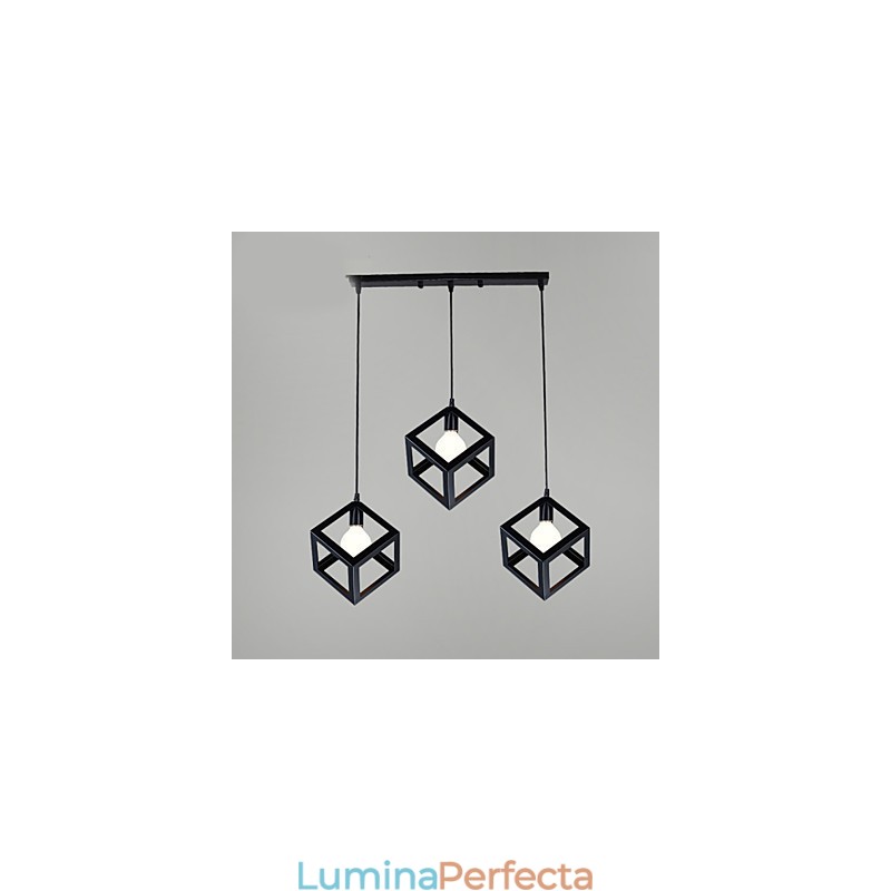 Lampă suspendată din metal cu pictură în stil retro