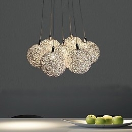 Lampă suspendată din metal galvanizat în stil mini modern și contemporan