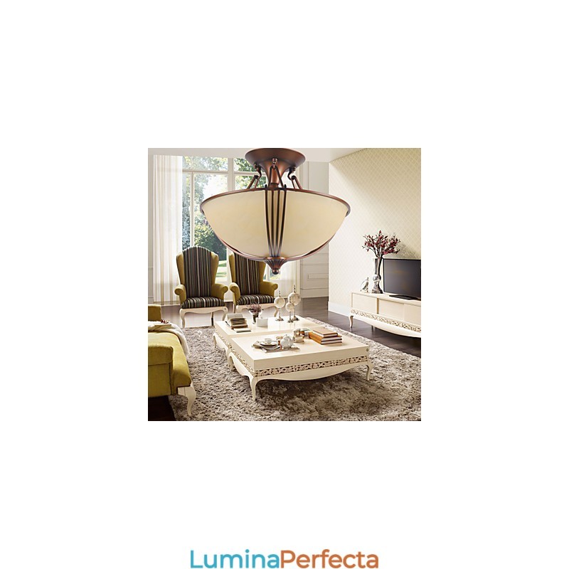 Rustic Lodge Vintage Mini Style Pictură Metal Pendant Lampă