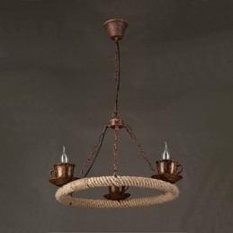 Lampă suspendată din metal cu tablou rustic vintage garaj