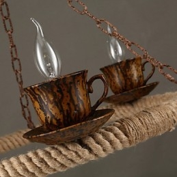 Lampă suspendată din metal cu tablou rustic vintage garaj