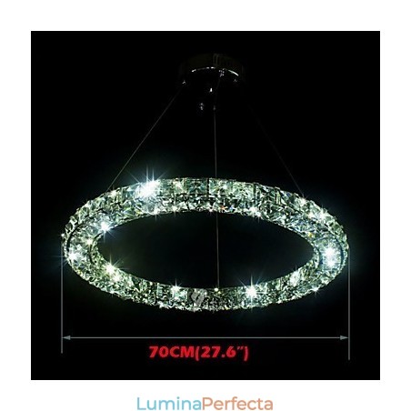 Lampă de iluminat cu pandantiv din cristal Modern Single D70CM Trei laturi K9 Plafoniere din cristal pentru interior Corpuri de iluminat