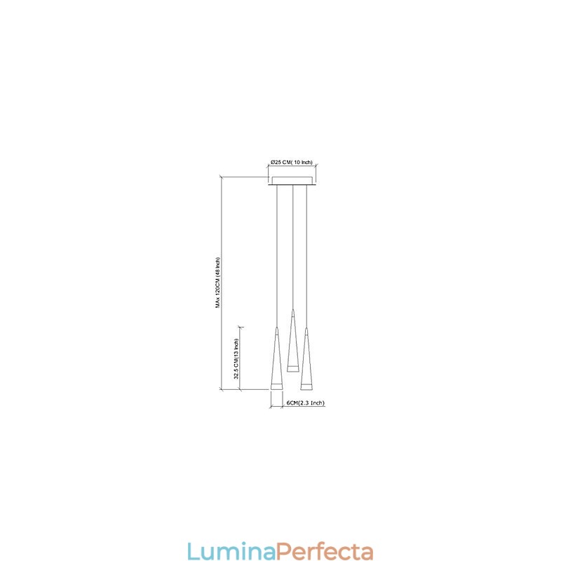 Lampă suspendată modernă, din metal cromat