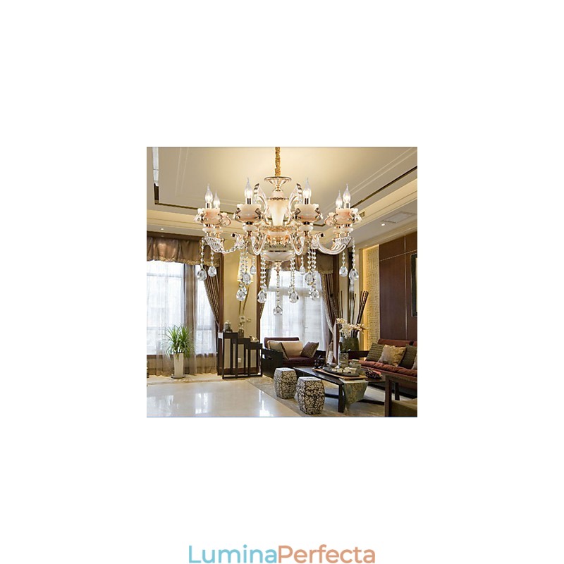 Lampă europeană simplă de lux tip aur jad din aliaj de zinc