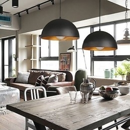 Lampă creativă Coș de fum rotund Droplight Fier forjat Caracter Mese Candelabru Alb-negru