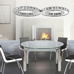 Lampă suspendată modernă, din metal cromat, din cristal