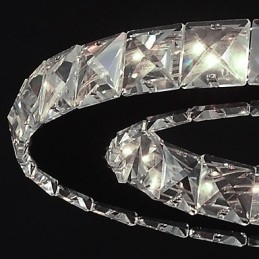 Lampă suspendată modernă, din metal cromat, din cristal