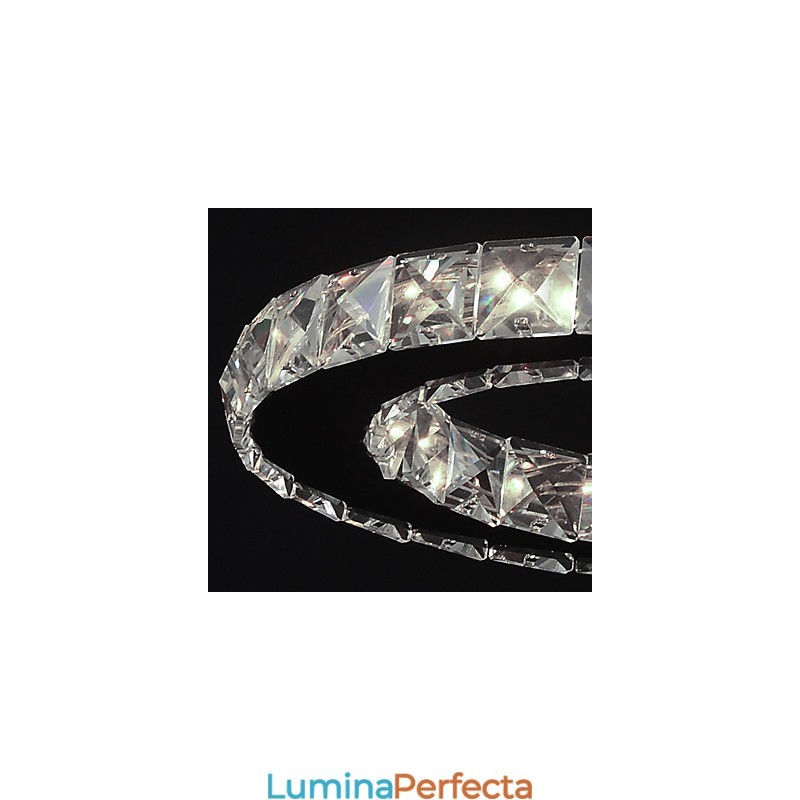 Lampă suspendată modernă, din metal cromat, din cristal