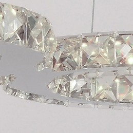 Lampă suspendată modernă, din metal cromat, din cristal