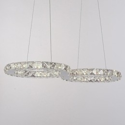 Lampă suspendată modernă, din metal cromat, din cristal