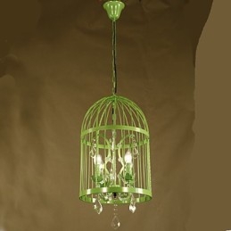 Candelabru Vintage Iron Cage Scara Lampa Cristal