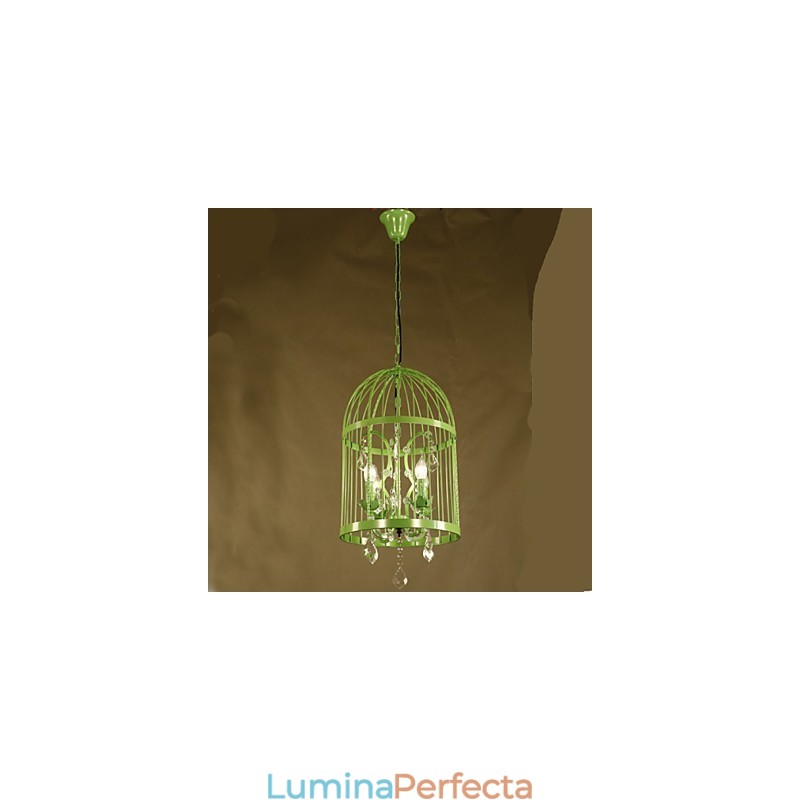 Candelabru Vintage Iron Cage Scara Lampa Cristal