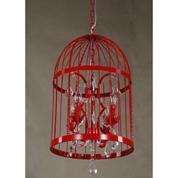 Candelabru Vintage Iron Cage Scara Lampa Cristal