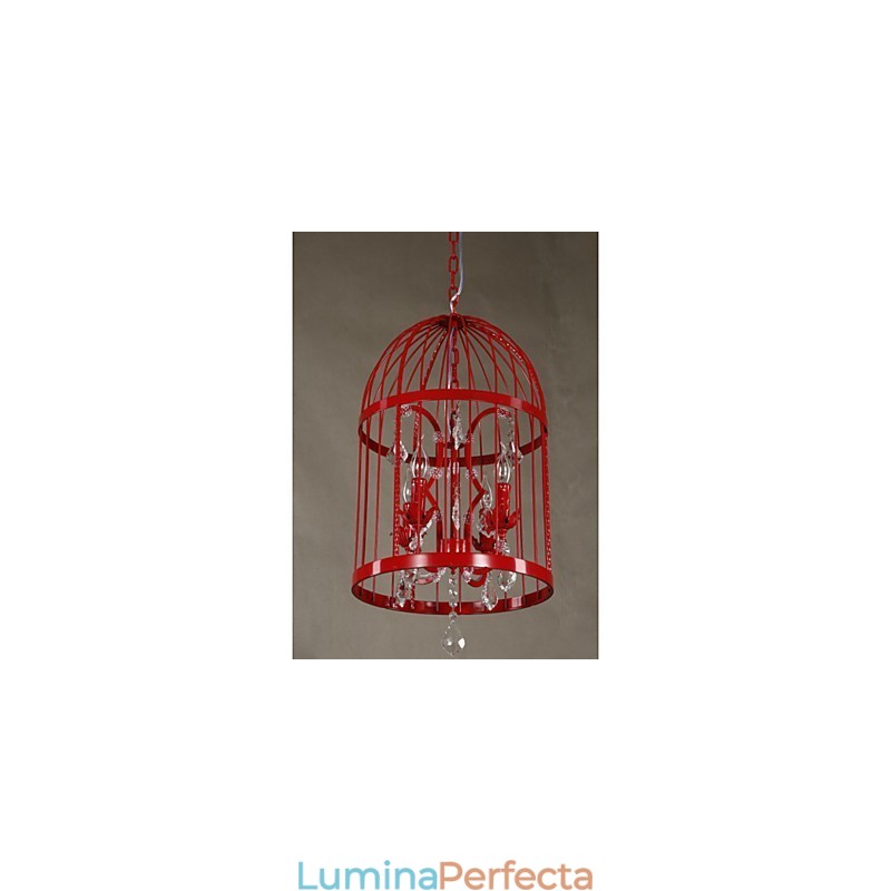 Candelabru Vintage Iron Cage Scara Lampa Cristal