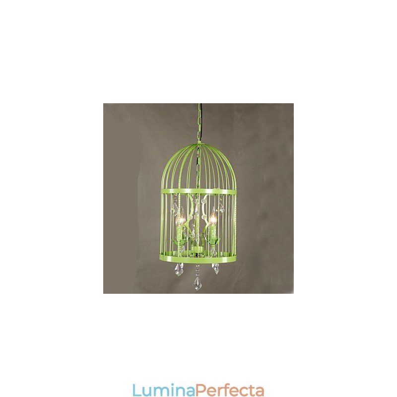 Candelabru Vintage Iron Cage Scara Lampa Cristal