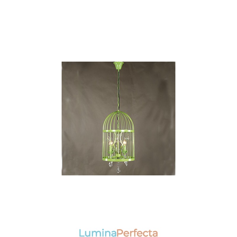 Candelabru Vintage Iron Cage Scara Lampa Cristal