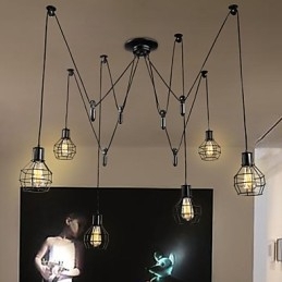Lampă suspendată din metal cu 6 lumini