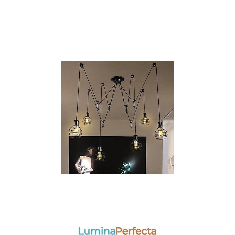 Lampă suspendată din metal cu 6 lumini
