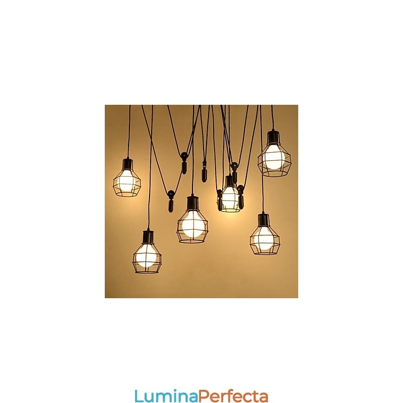 Lampă suspendată din metal cu 6 lumini