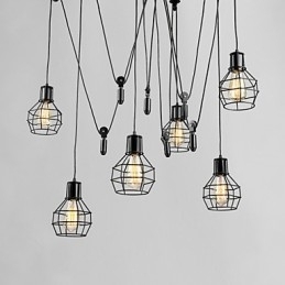 Lampă suspendată din metal cu 6 lumini