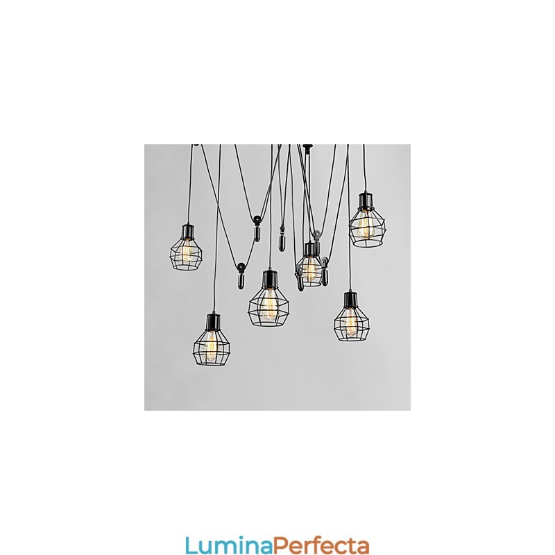 Lampă suspendată din metal cu 6 lumini