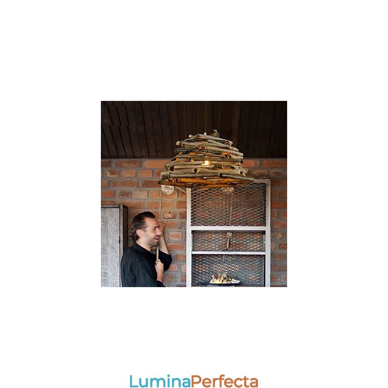 Plafoniere din lemn retro clasice Lămpi cu suspendare simple Lampă pendant cafenea