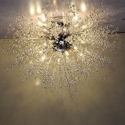G4 Lampă de cristal Mited Pendant Lampă din oțel inoxidabil Dia 90CM