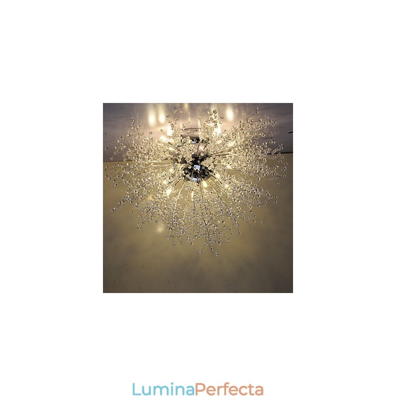 G4 Lampă de cristal Mited Pendant Lampă din oțel inoxidabil Dia 90CM