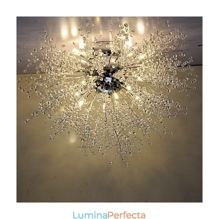 G4 Lampă de cristal Mited Pendant Lampă din oțel inoxidabil Dia 90CM