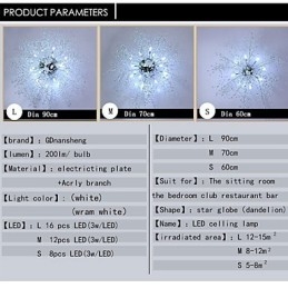 G4 Lampă de cristal Mited Pendant Lampă din oțel inoxidabil Dia 90CM