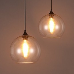 American Creative Nordic Contractat Rural Bile de sticlă Un singur cap Droplight Lanp