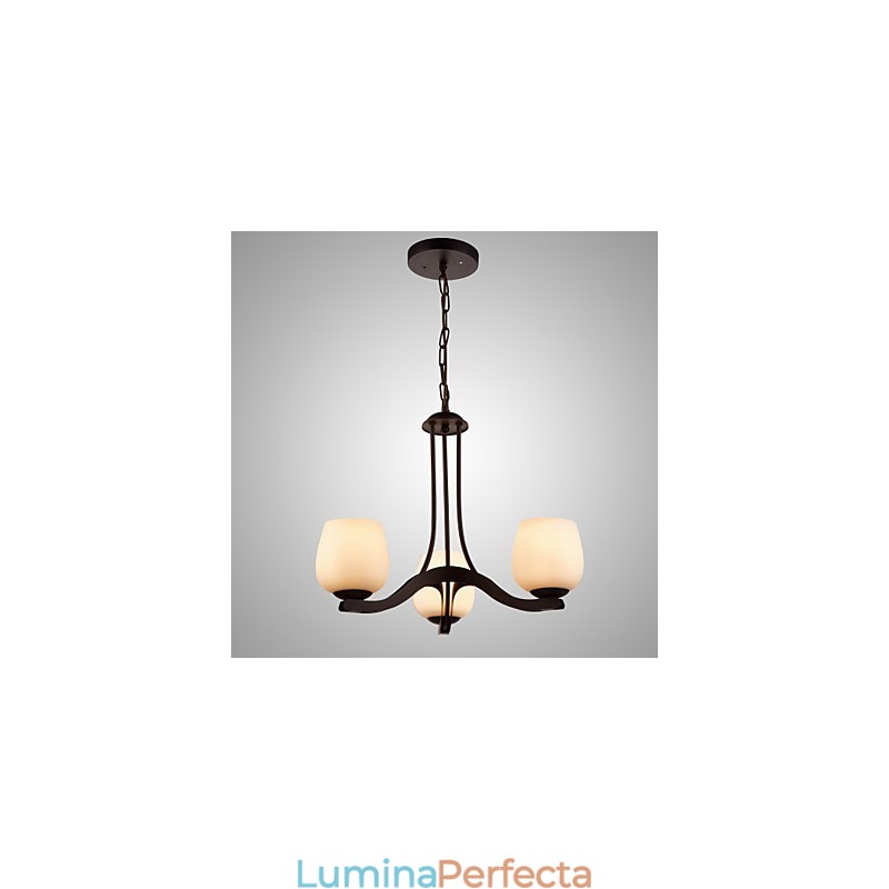 Candelabru pentru pictură din fier cu abajur din sticlă Lampă de iluminat clasică 3 capete