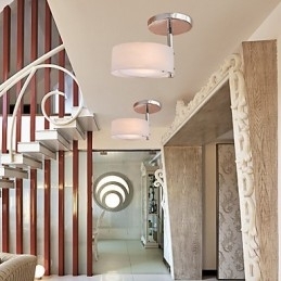 Candelabru din metal cromat în stil mini modern și contemporan Garaj cu montaj încastrat