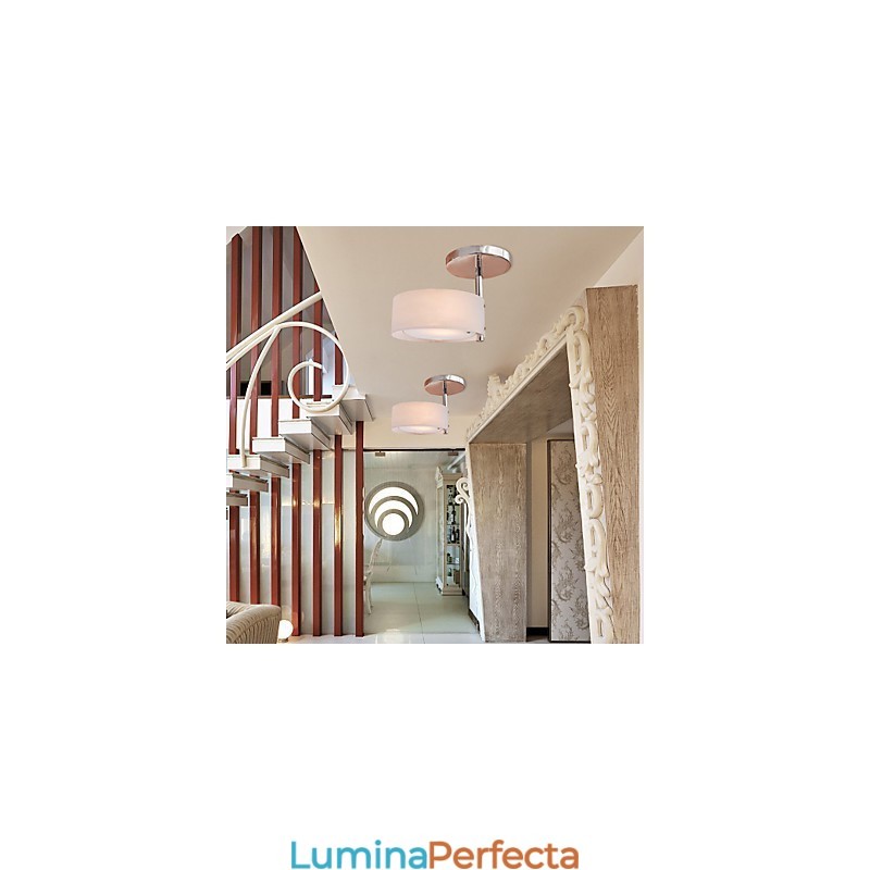 Candelabru din metal cromat în stil mini modern și contemporan Garaj cu montaj încastrat