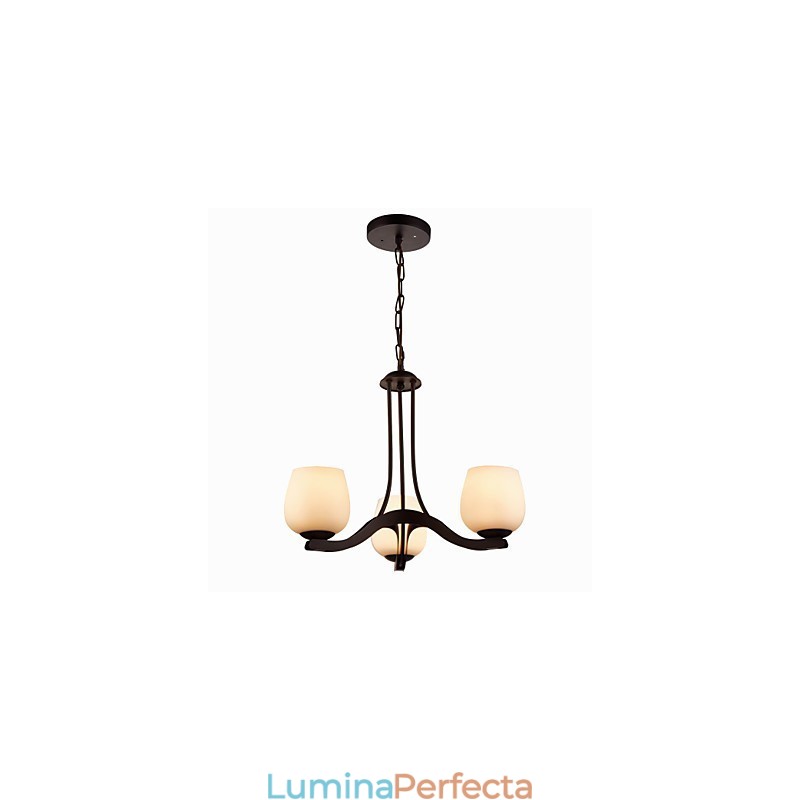 Candelabru pentru pictură din fier cu abajur din sticlă Lampă de iluminat clasică 3 capete