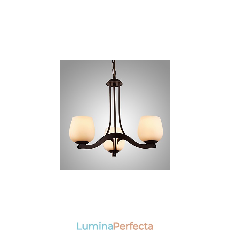 Candelabru pentru pictură din fier cu abajur din sticlă Lampă de iluminat clasică 3 capete