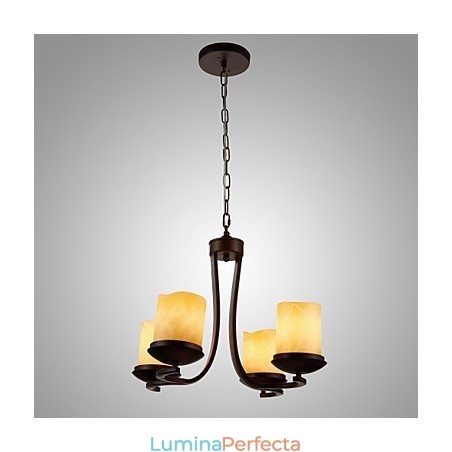 Candelabru pentru pictură din fier cu abajur din sticlă Lampă clasică cu 4 capete