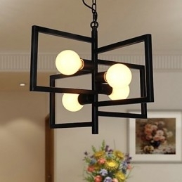 Lampă suspendată din metal cu tablou rustic vintage garaj