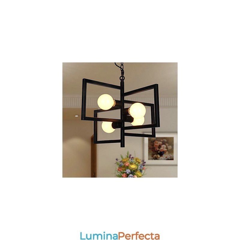 Lampă suspendată din metal cu tablou rustic vintage garaj