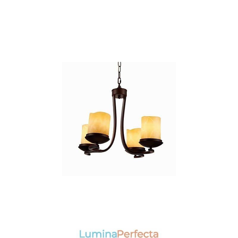 Candelabru pentru pictură din fier cu abajur din sticlă Lampă clasică cu 4 capete