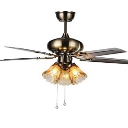 Ventilatoare de tavan Luxe Eco Ventilator de tavan modern cu lame ușoare de 42 inch, finisaj din oțel periat