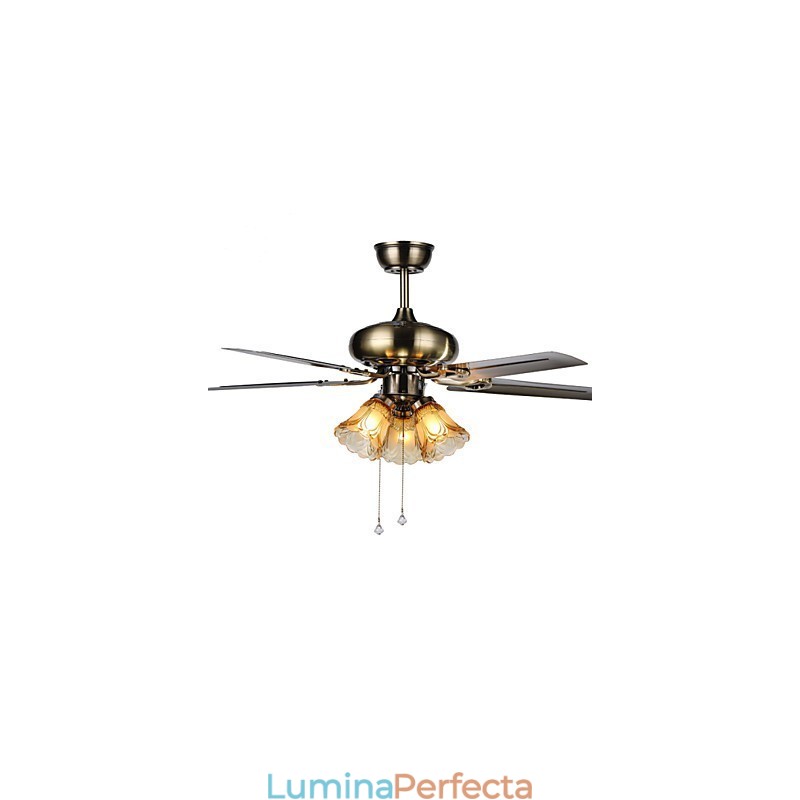 Ventilatoare de tavan Luxe Eco Ventilator de tavan modern cu lame ușoare de 42 inch, finisaj din oțel periat