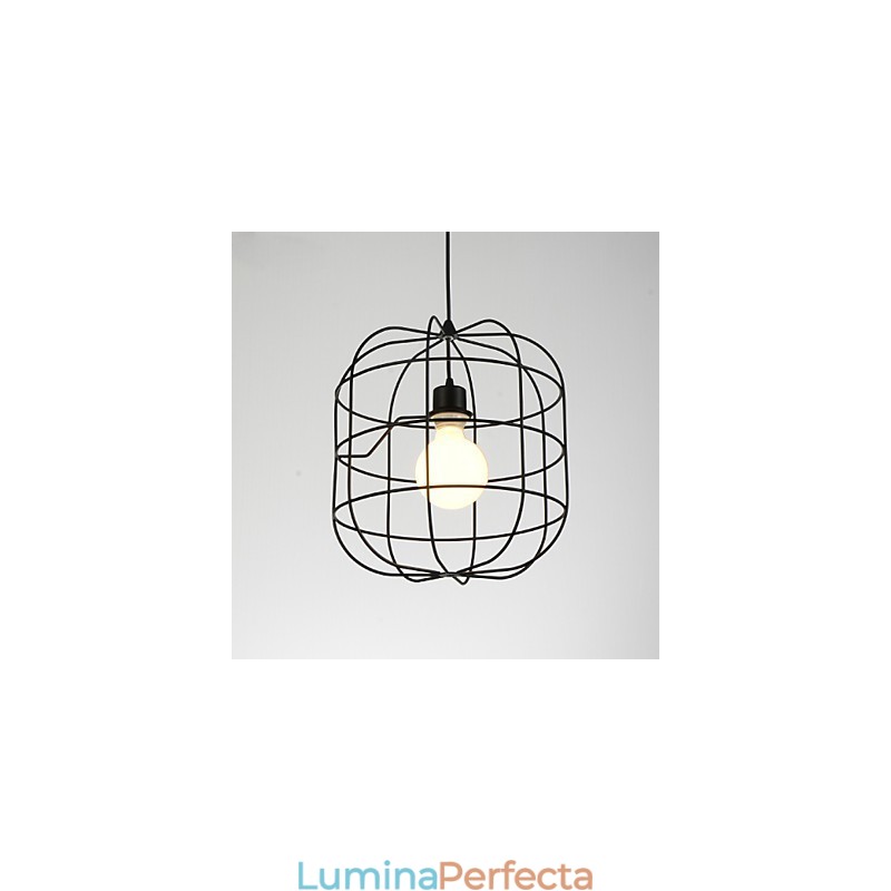 Lampă suspendată Mini Artistic Birdcage 1 Lumină Modern Simplicity Finisaj Negru Alb Metal Oțel Carbon Droplight