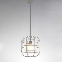 Lampă suspendată Mini Artistic Birdcage 1 Lumină Modern Simplicity Finisaj Negru Alb Metal Oțel Carbon Droplight
