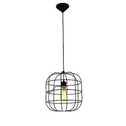 Lampă suspendată Mini Artistic Birdcage 1 Lumină Modern Simplicity Finisaj Negru Alb Metal Oțel Carbon Droplight