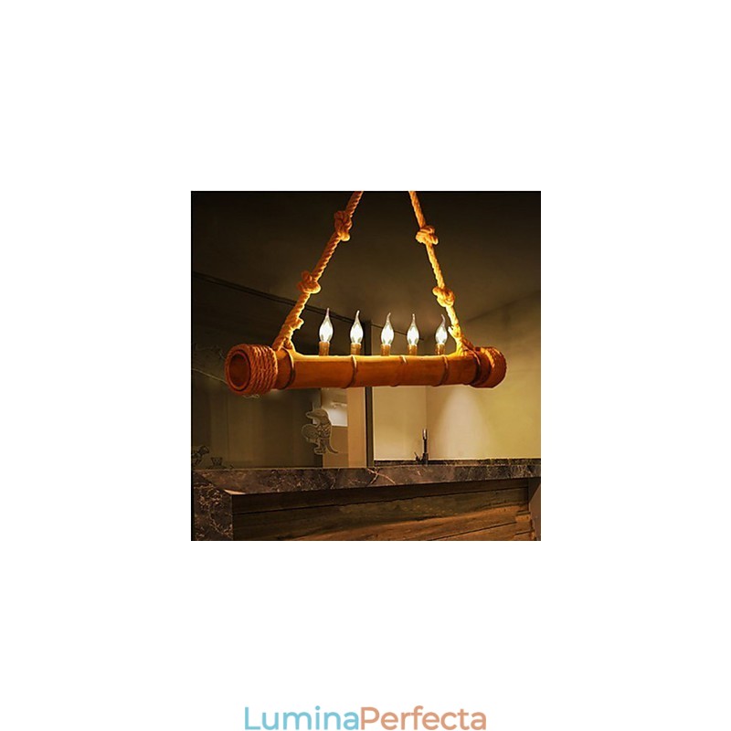 Candelabru decorativ din bambus Cafe Pastoral Nostalgia