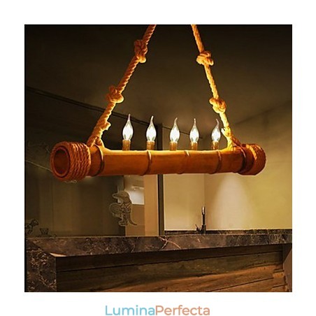 Candelabru decorativ din bambus Cafe Pastoral Nostalgia Candelabru decorativ din bambus Cafe Pastoral Nostalgia